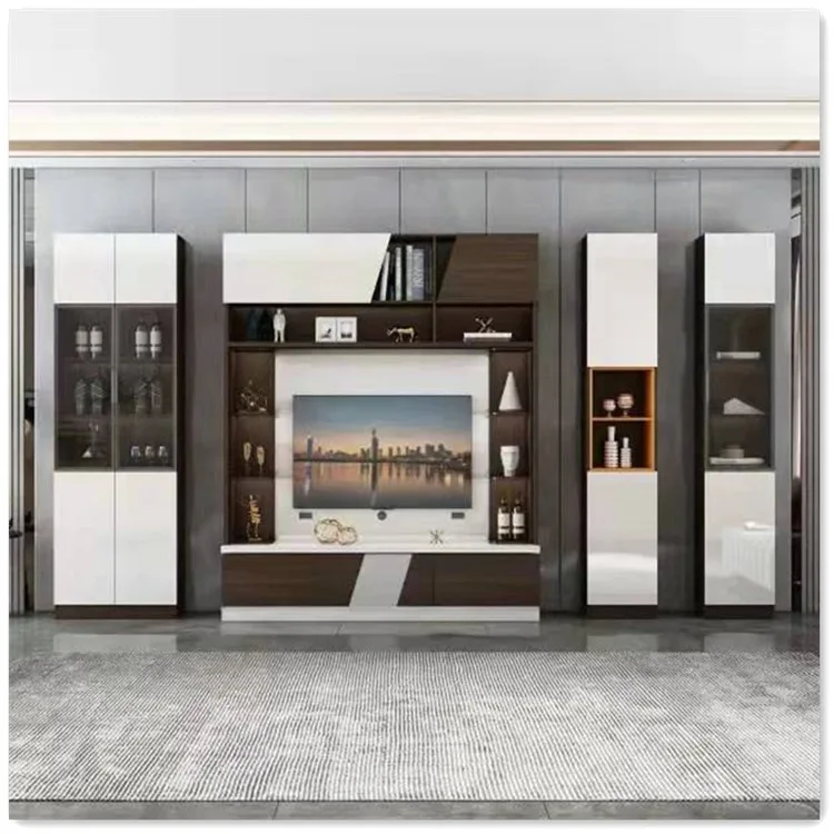 Modern Design Marble Tv Stand Wall Unit Home Storage Display Wooden Tv Cabinet Luxury Living Room Furniture
