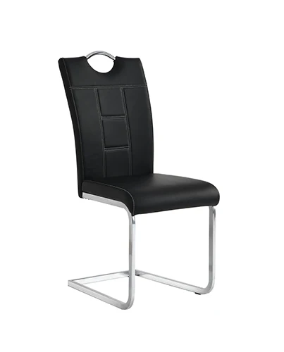 FREE SAMPLE Custom Urban Armless Indoor Outdoor Metal Dining Kitchen Chairs Upholstered PU Leather Seat