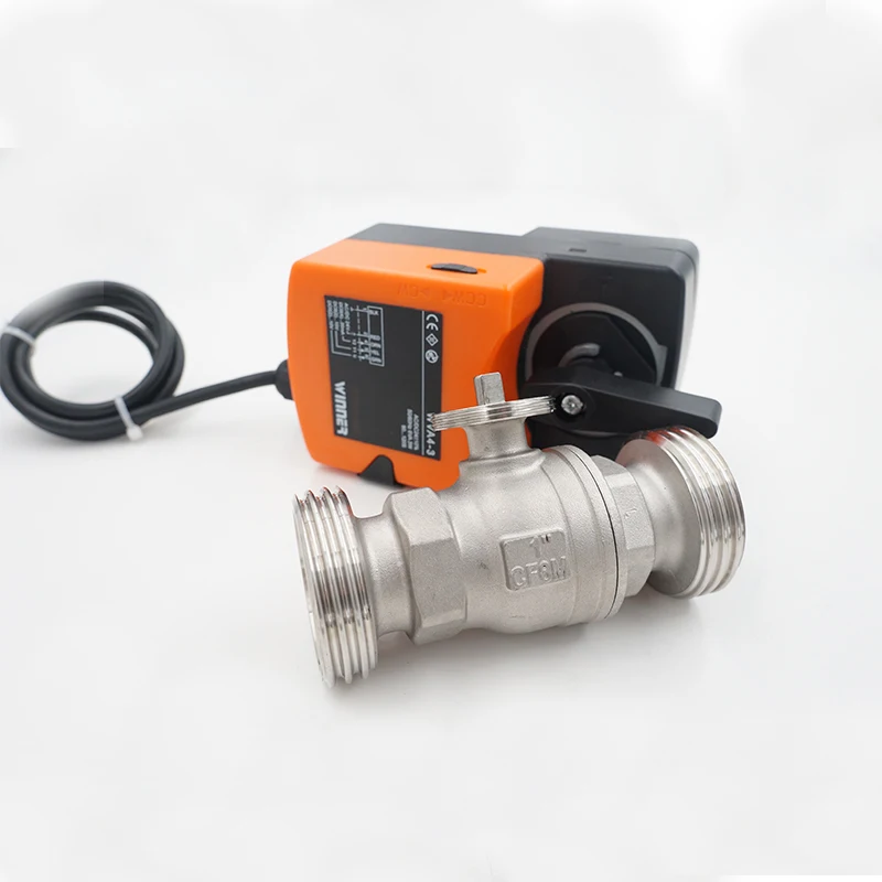 Winvall 24VAC/DC Male Thread Proportional Valves 0-10V 4-20mA Motorized Water Control Valve Electric 2 Way Stainless Steel