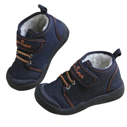 Winter Cotton-padded Shoes Casual Children canvas Sneakers Soft Nursing Fuzzy Boots For Kids