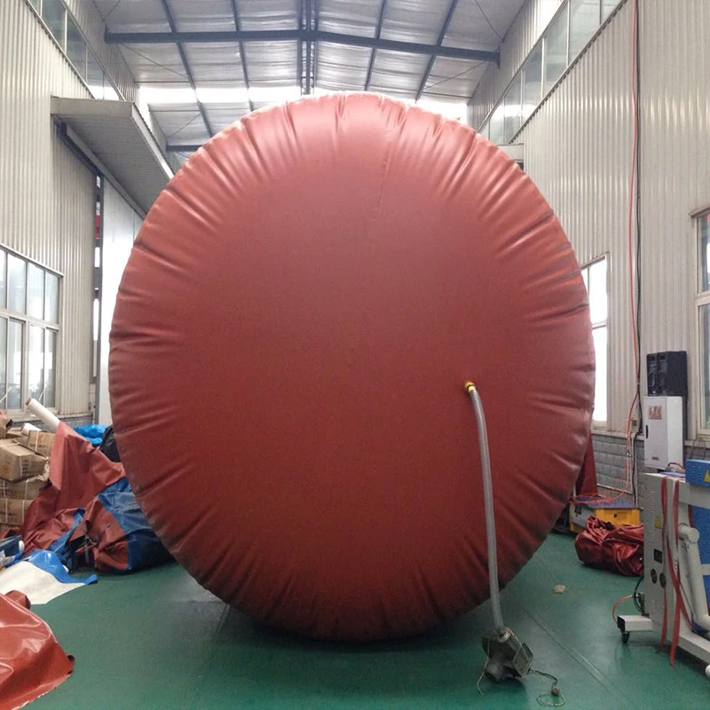 Collapsible PVC red mud biogas storage tank for small scale family livestock farm pig/chicken/cattle dung digester