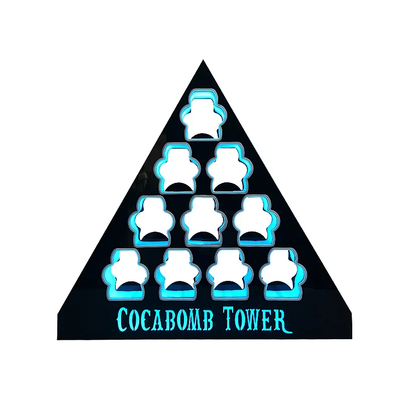 Мини-бутылочки Cocabomb Tower светодиодная пирамида алкогольные спиртные напитки миниатюрные прославляющие поднос для тестирования вина ведущий