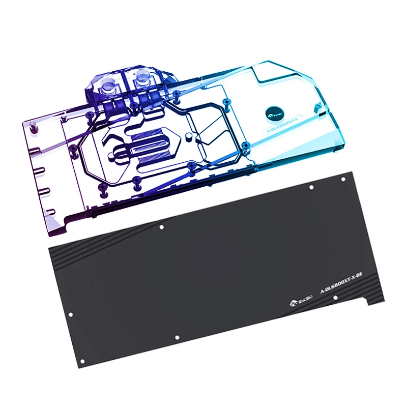 Bykski A-DL6800XT-X GPU Water Block For PowerColor Radeon RX 6800 XT 16GB X-Serial VGA Card, With Backplate Liquid Cooler System