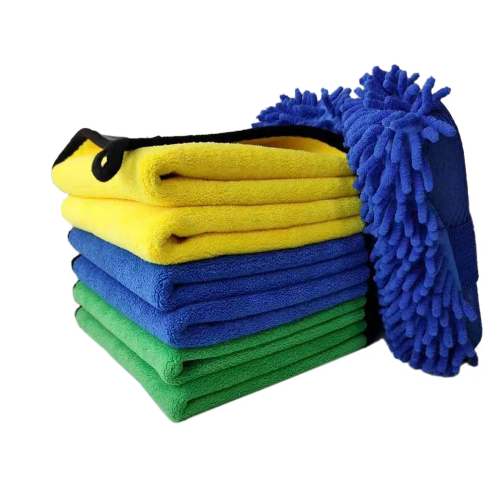 Custom logo coral fleece thicken quick dry towel car 800gsm absorbent microfiber car towel cleaning cloth wash towel for car