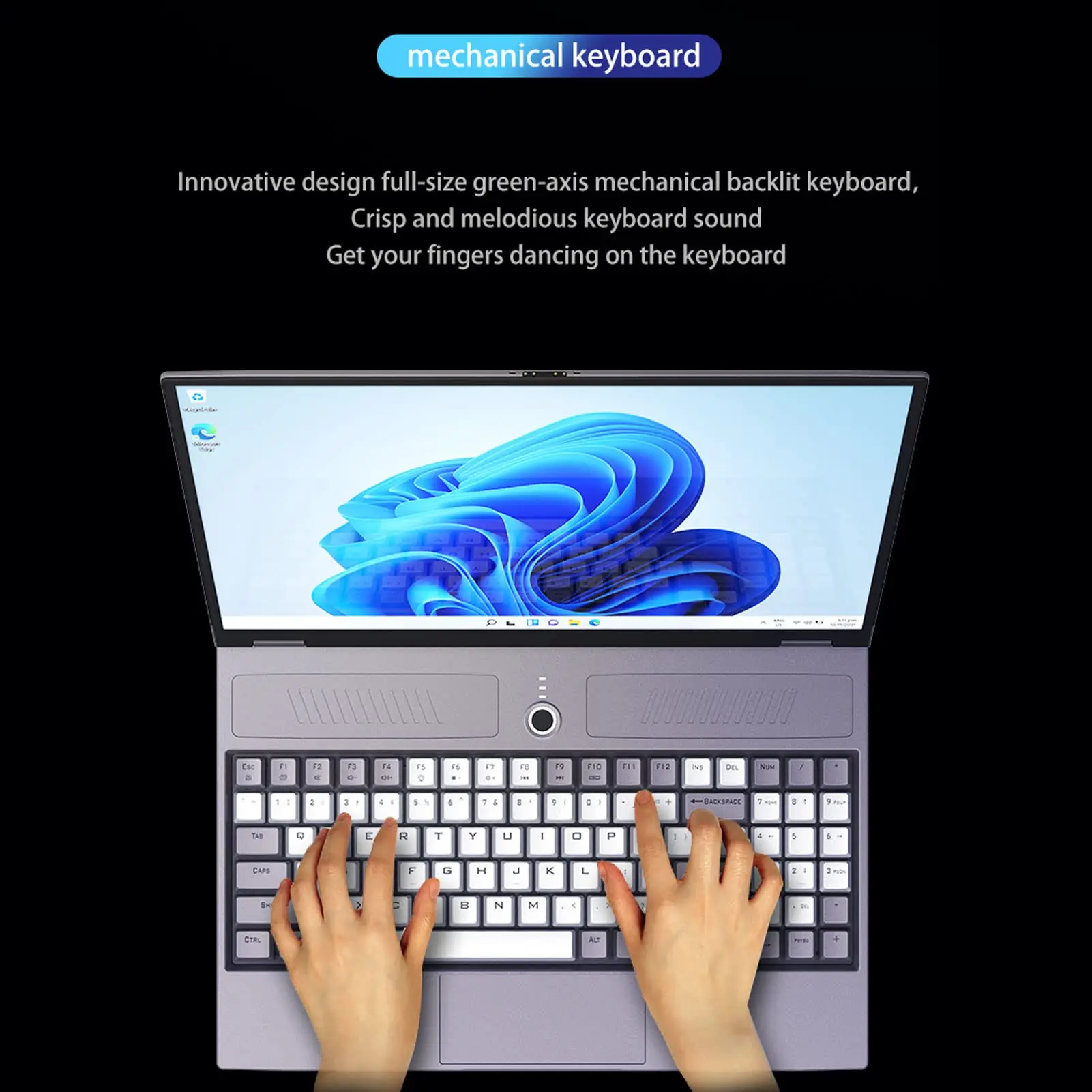 CRELANDER Gamer Notebook Computer 16 Inch 2.5K IPS Screen Intel Celeron N5105 Gaming Laptop With Blue Switch Mechanical Keyboard