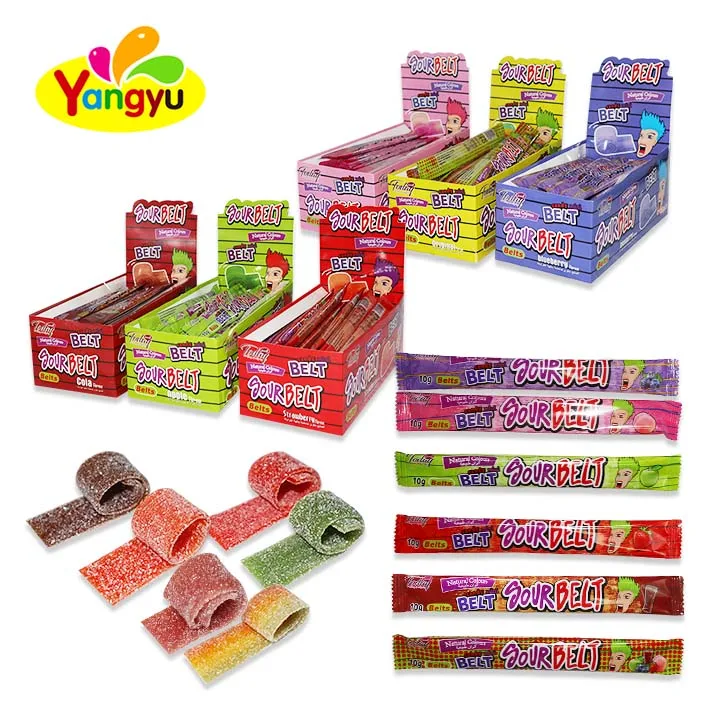 Hot Selling Sour Belt  Candy Colorful Gummy Candy Soft Candy