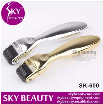 SKB Custom 600 Dns Mts Dermaroller with 0.25mm 0.5mm 1.0mm 1mm Gold Silver For Face Body Skin Tightening Hair Loss Treatment