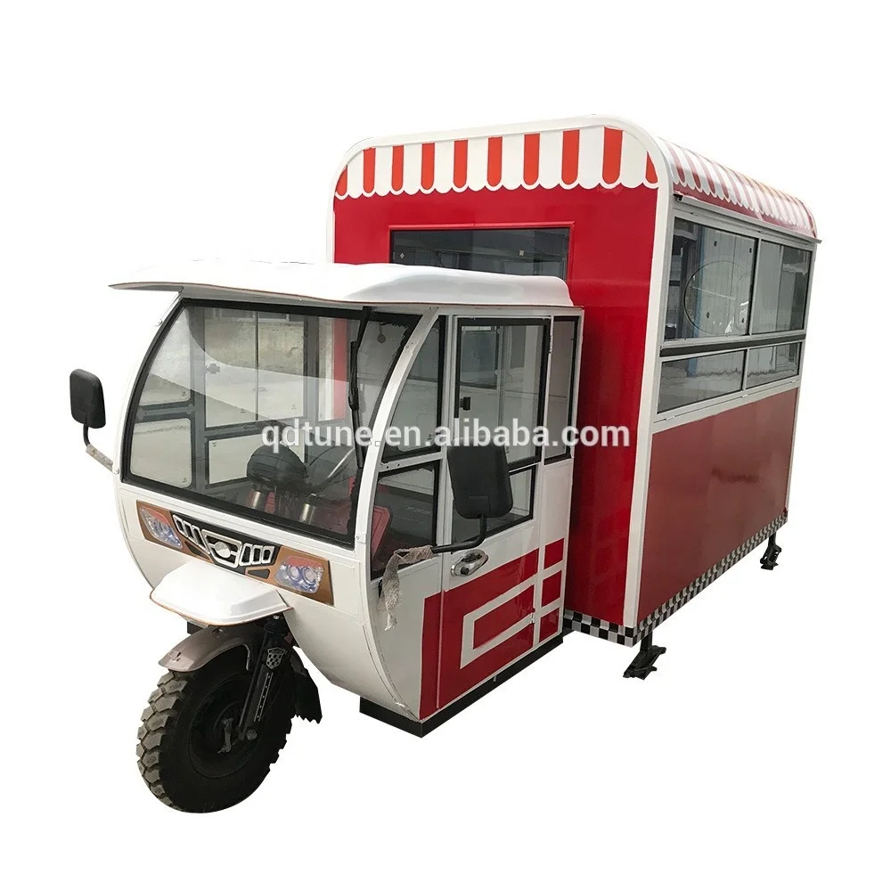 TUNE electric tricycle food truck with full kitchen food trailers full equipped coffee piaggio ape tricycle food cart