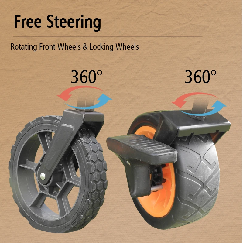 Adjustable Heavy Duty Beach Wagon Camping Cart Trolley Garden Foldable Collapsible Folding Utility Wagon for Outdoor Picnic