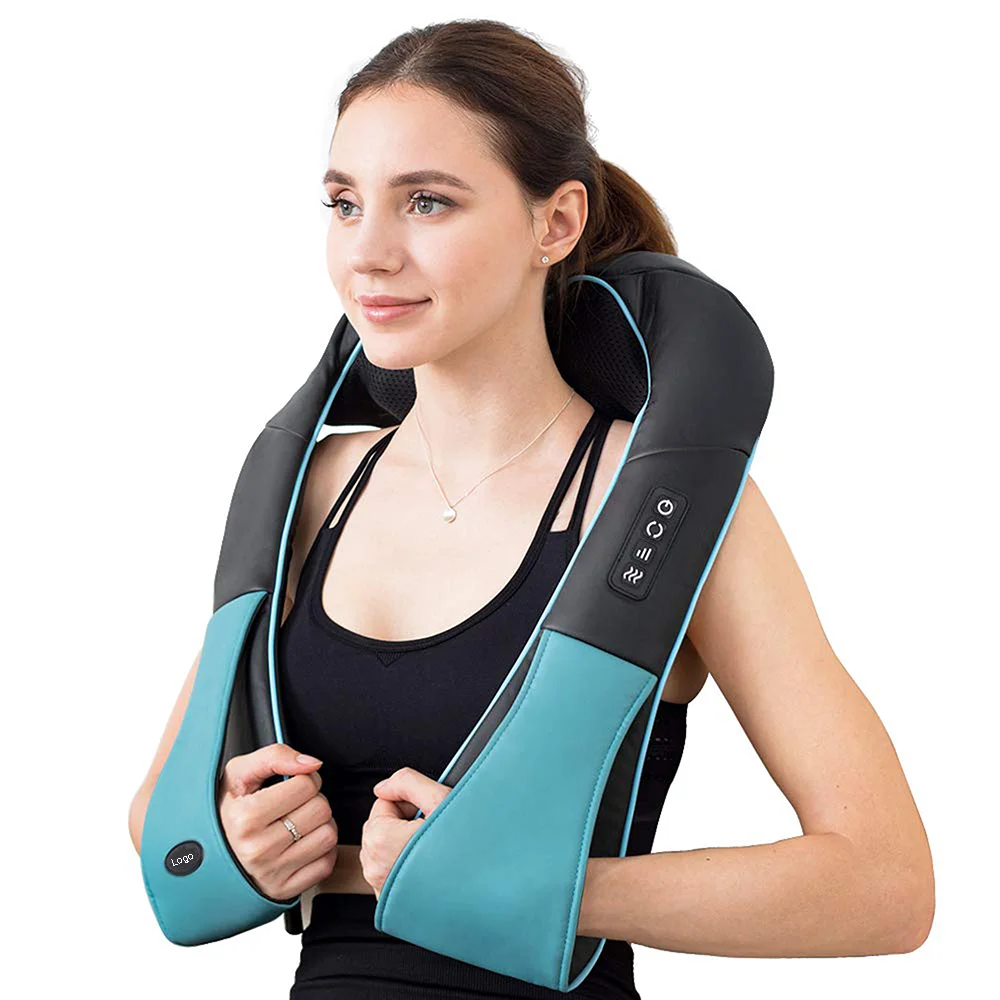 Deep Kneading 3 Speeds Pain Reliedf Heat Shoulder Foot Leg Full Body Muscle Pillow Massager, Neck Massager