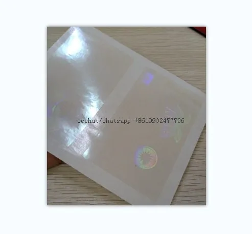 PVC card transparent overlay 3D hologram laser sticker hologram lamination film pouch hologram
