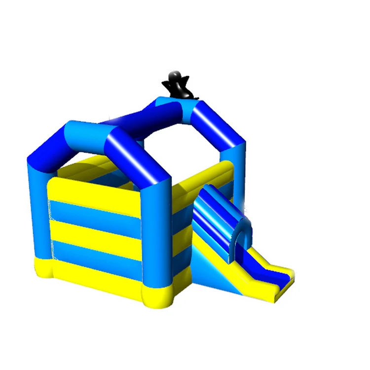 Cheap park Small trampoline outdoor jump castle inflatable bouncer bouncy house dry slide for rental