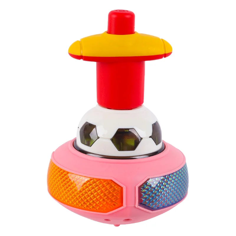 Wholesale luminous gyroscope color electric hand cranked flash music rotating small gyroscope toys