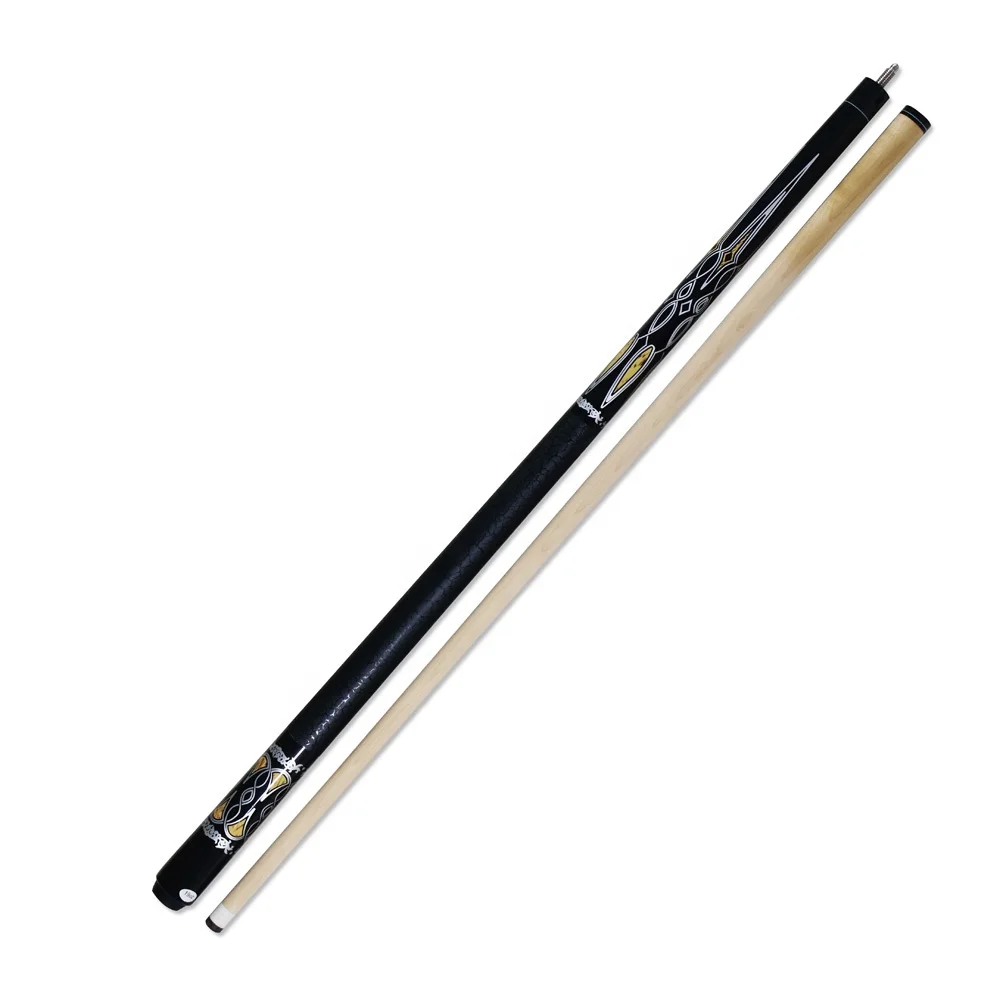 1/2 Pc Maple Wood Shaft With Leather Painting Pool Cue Billiard Sticks