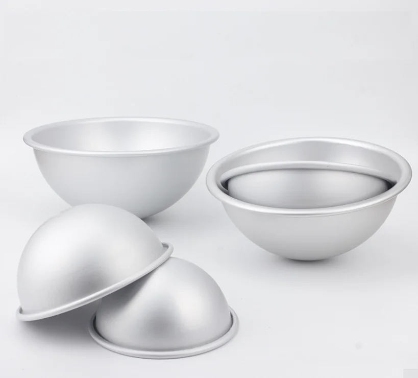 Multiple Sizes Aluminium Alloy Semicircle Bakeware Half Sphere Baking Mold For Cake Bread Pastry