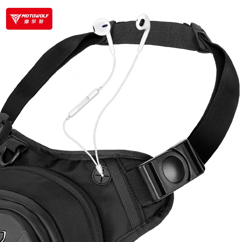 MOTOWOLF PU hard shell leg bag waist pack for motorcycle riding belt pouch