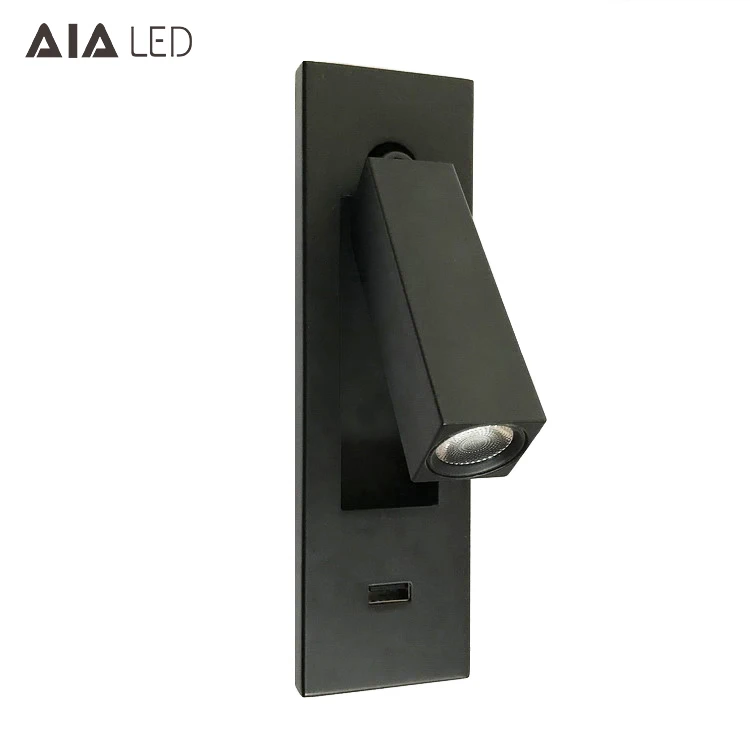 Modern 3W flexible USB bedside wall lamp bedroom wall light accordion headboard wall light for hotel villa projects