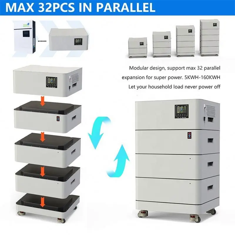 High Capacity Deep Cycle 48v 100ah lifepo4 stack battery hv battery for solar system energy storage