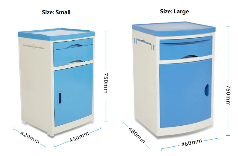 2023 New affordable hospital medical ABS multi color bedside table