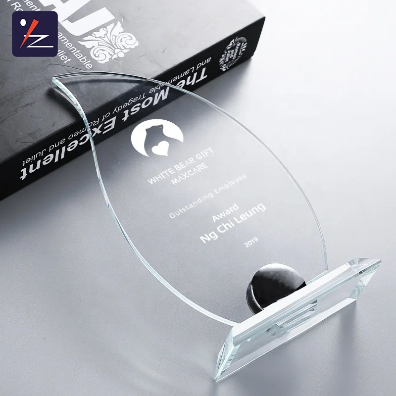 Peach  shaped  best selling blank crystal glass award for business gift