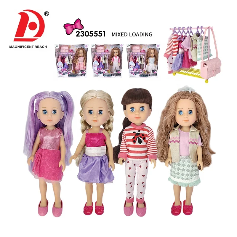 HUADA 2023 Shantou 35CM Princess Dress Full Vinyl Body Fashion Girl Doll Set With Clothes And Accessoires