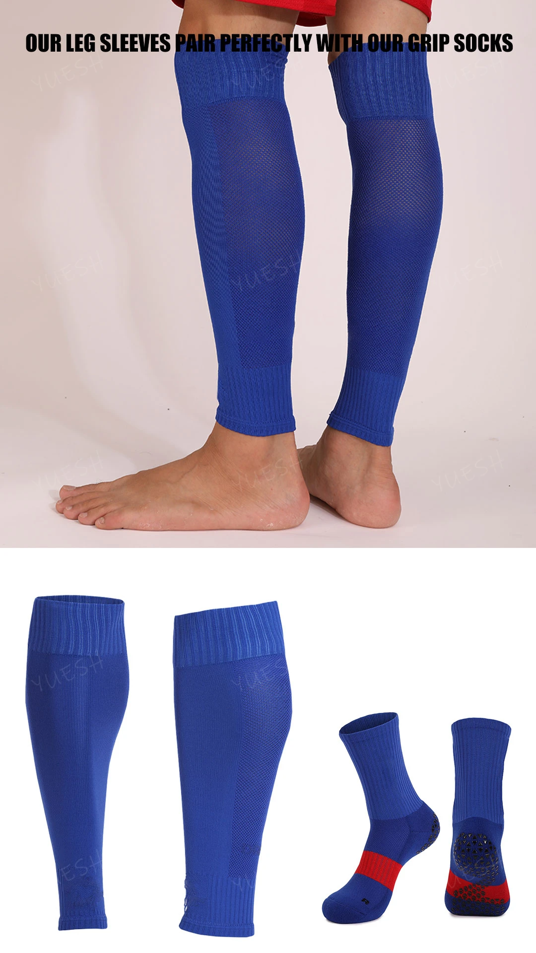 Football Leggings Footless Leg Protector Sleeve Sock Compression Weighted Performance Support Shin Calf Sleeves Marathon