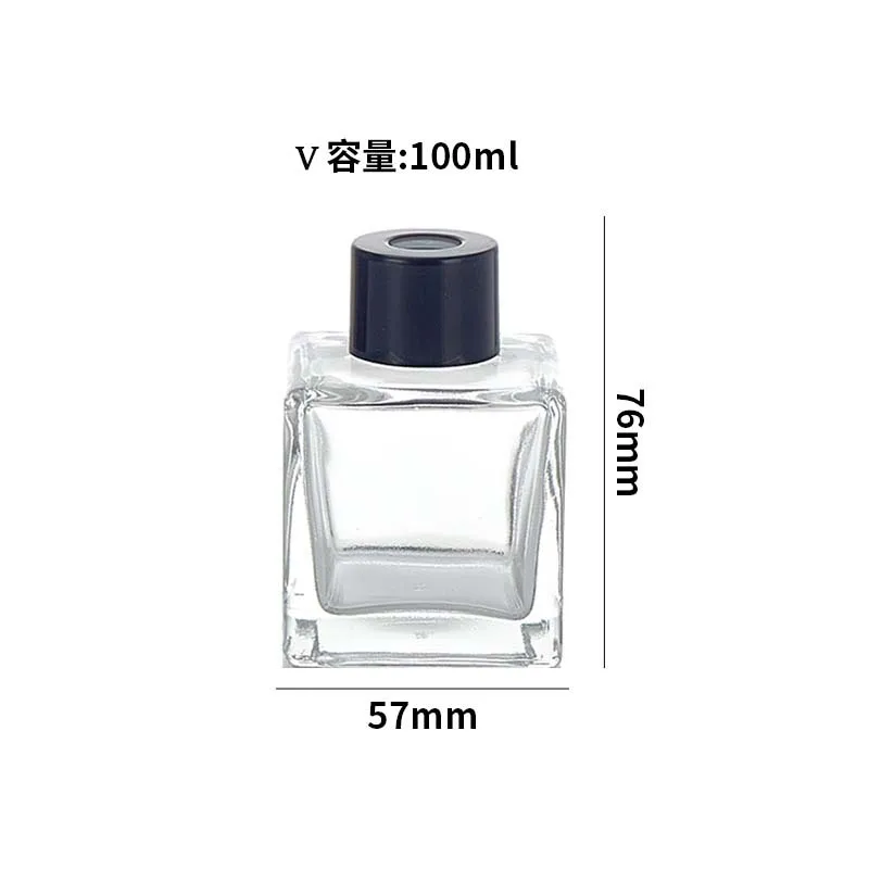 Modern Simple Round frosted Clear Glass 100ml 150ml 200ml Empty Luxury Perfume Reed Glass Diffuse Bottle And Box Wholesale
