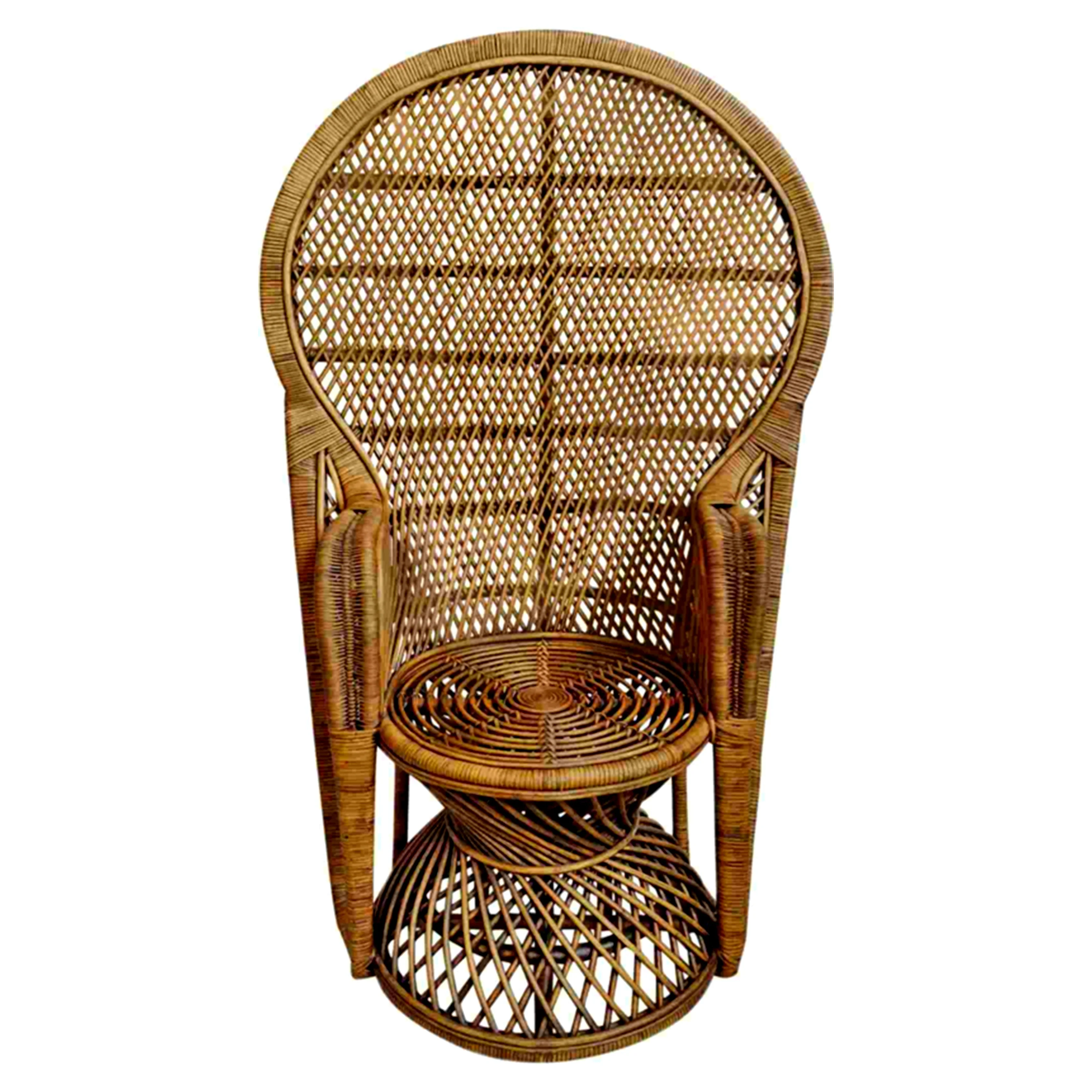 High Quality Danahue Peacock Rattan Chair Luxury Antique Design with Natural Brown Finish Living Room Dining Outdoor Use Hotels