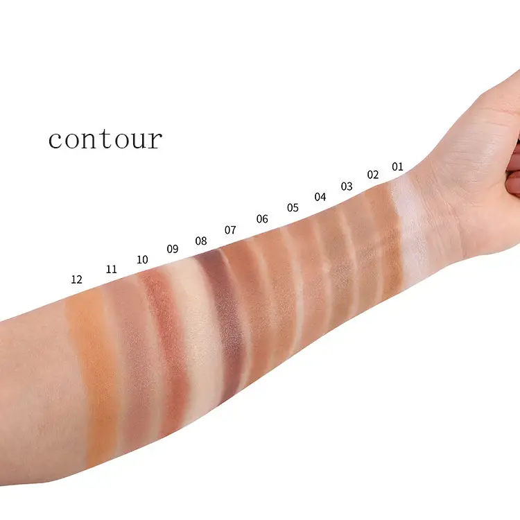 Diy Powder and Cream Formula Highlighter Contour Blush Palette Makeup Powder Contour Palette High Pigment Contour Pressed Powder