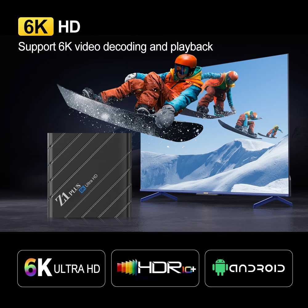 GYS Hot style Z1 Plus Allwinner H618 TV Box Android 12 4K Android BT Remote Control 2.4G/5G Wifi 2+16GB IPTV