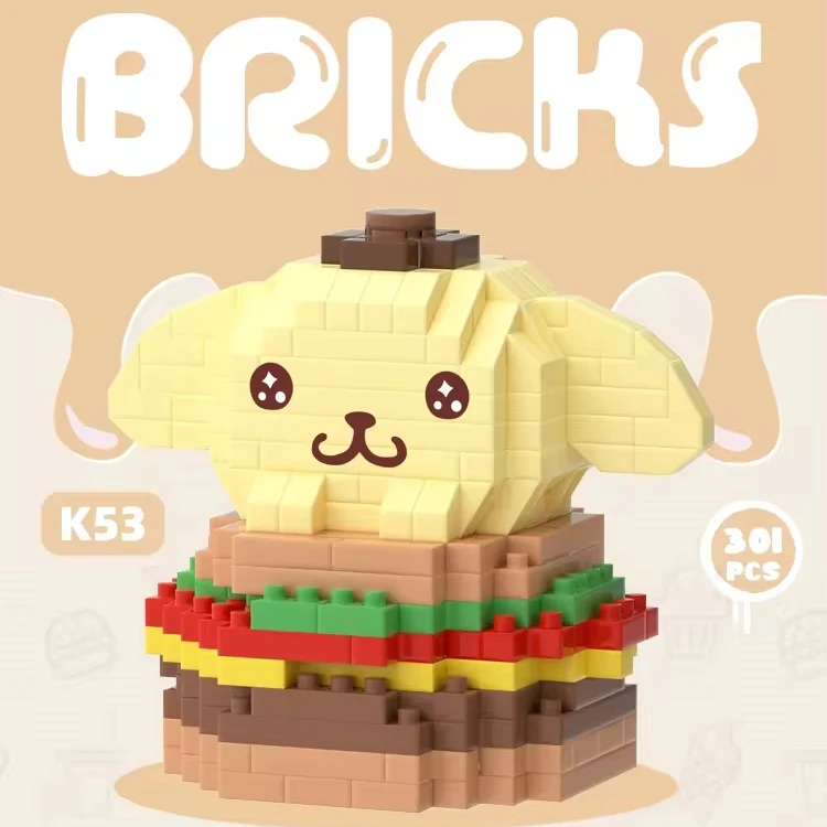 New Cartoon Mini Block Jade Gui Dog Kuromi Model Assembly Toy Birthday Gift Set Toy For Children Action figure gift