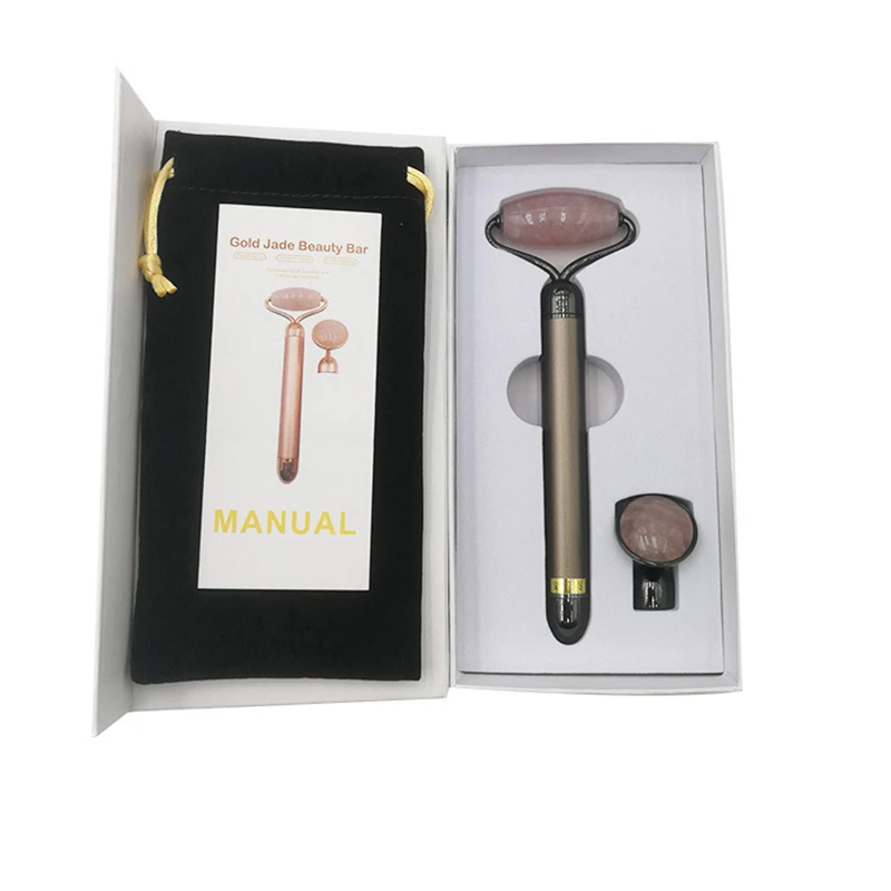 Light Green Eternal Flower Promote Blood Circulation Neck Jade Facial Massage Jade Roller Stone