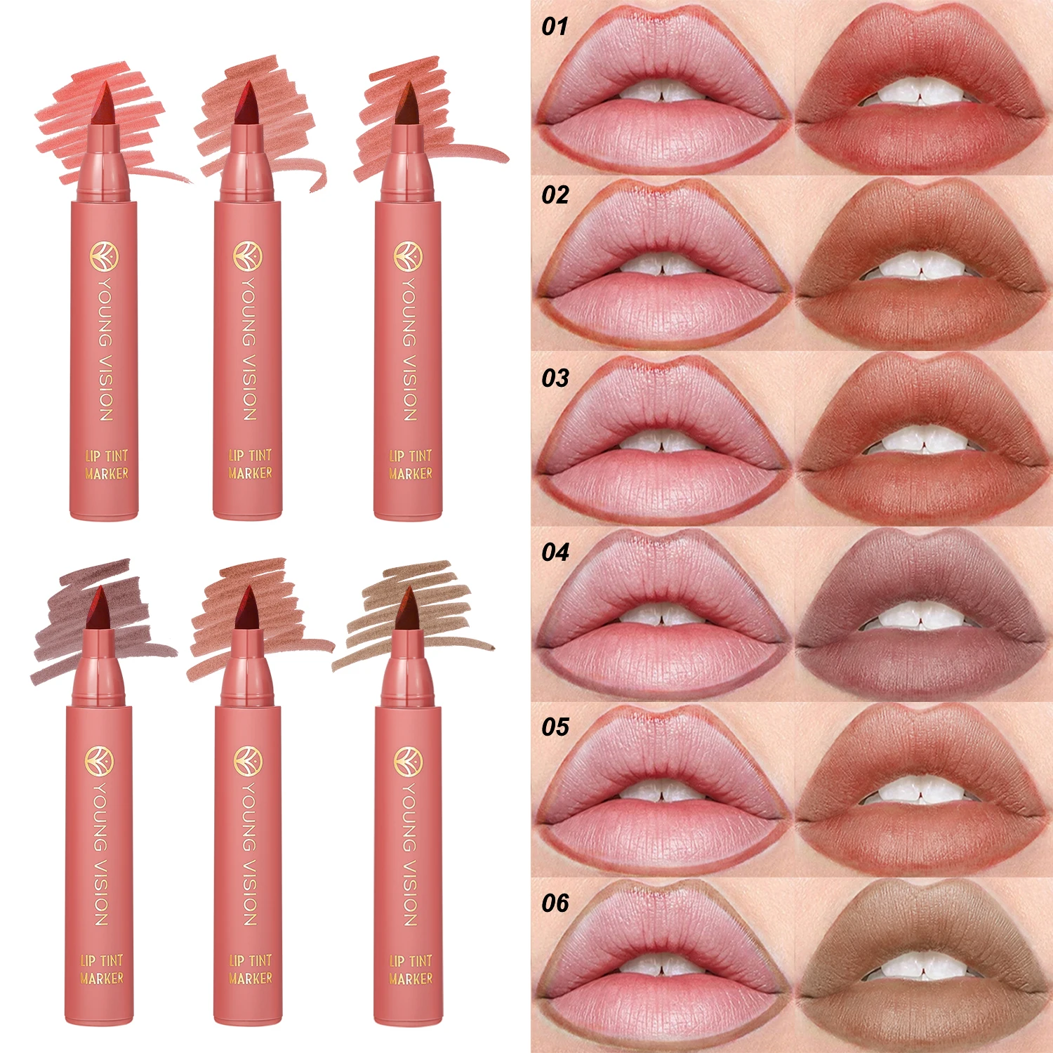 Wholesale Moisturising Matte Lip Gloss Makeup Kit for Women Waterproof Smooth Lip Liner Pencil Paste