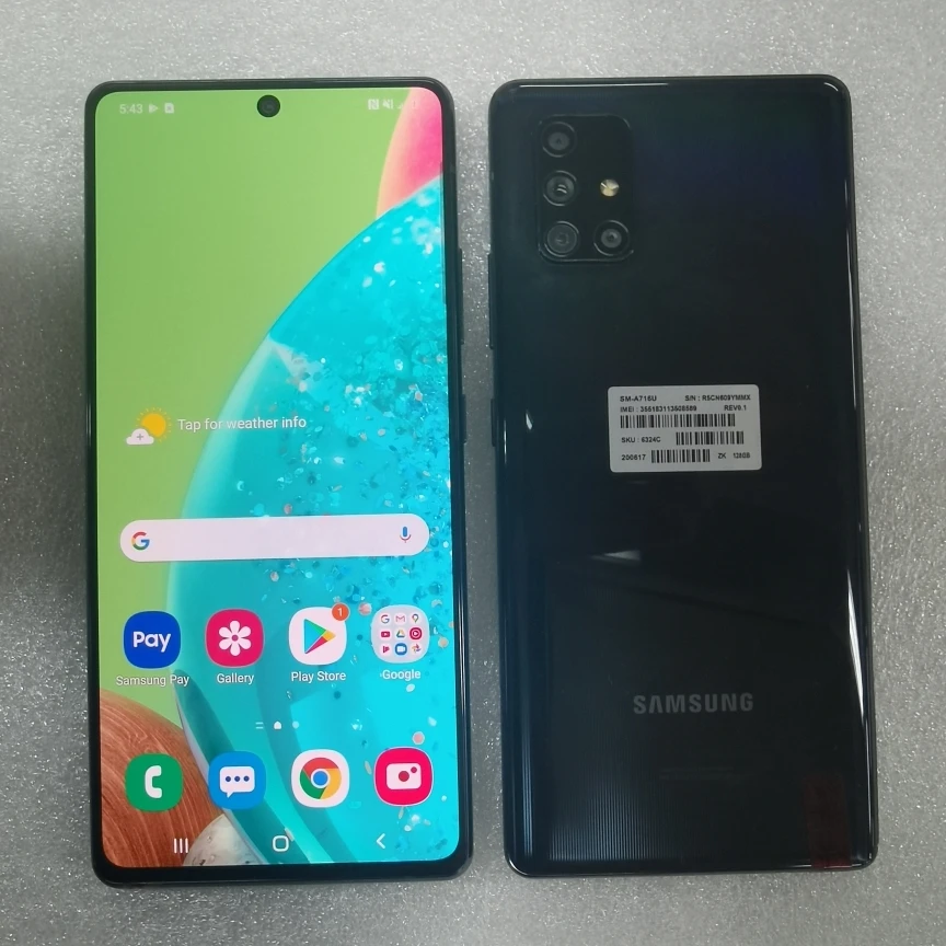Original second hand A+ Grade 5G smartphone A71 with 6+128GB android 11 cellphone for samsung
