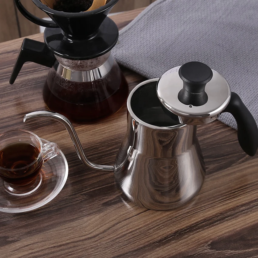 Custom Heated Plastic Handle Stainless Steel Tea Espresso Pot Coffee Gooseneck Pour Over Kettle