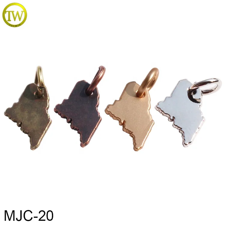 Custom logo stamped metal tags charm, personalized letter word phrase tags, company brand logo charm