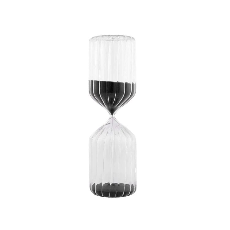 Stripe straight hourglass black timer. 7 minute buy sand timer
