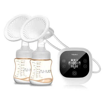 Двойные молокоотсосы, электрический портативный ультра тихий перезаряжаемый молокоотсос с удобным 21 сильным уровнем всасывания