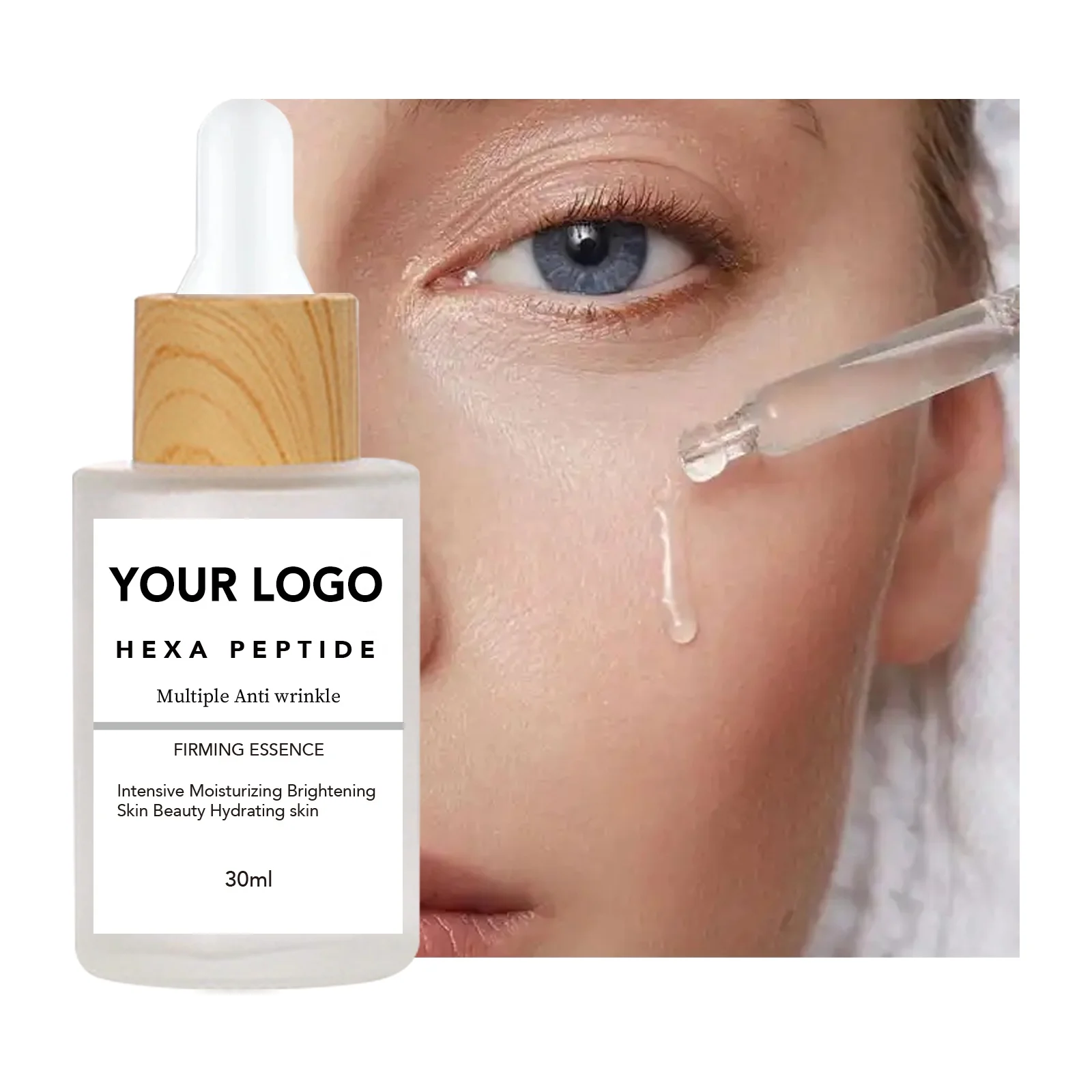 Skin Care Serum Glass Bottle Dropper 30Ml Facial Firming Anti-Wrinkle Facial Serum Hexa Peptide Serum