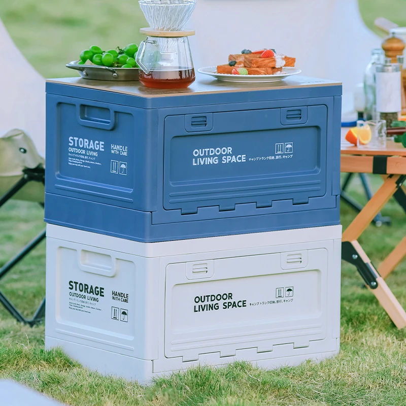 Panda Factory Cheap Price Camping Multi-functional Plastic Folding box Portable Storage Bin Boxes For Park Picnic