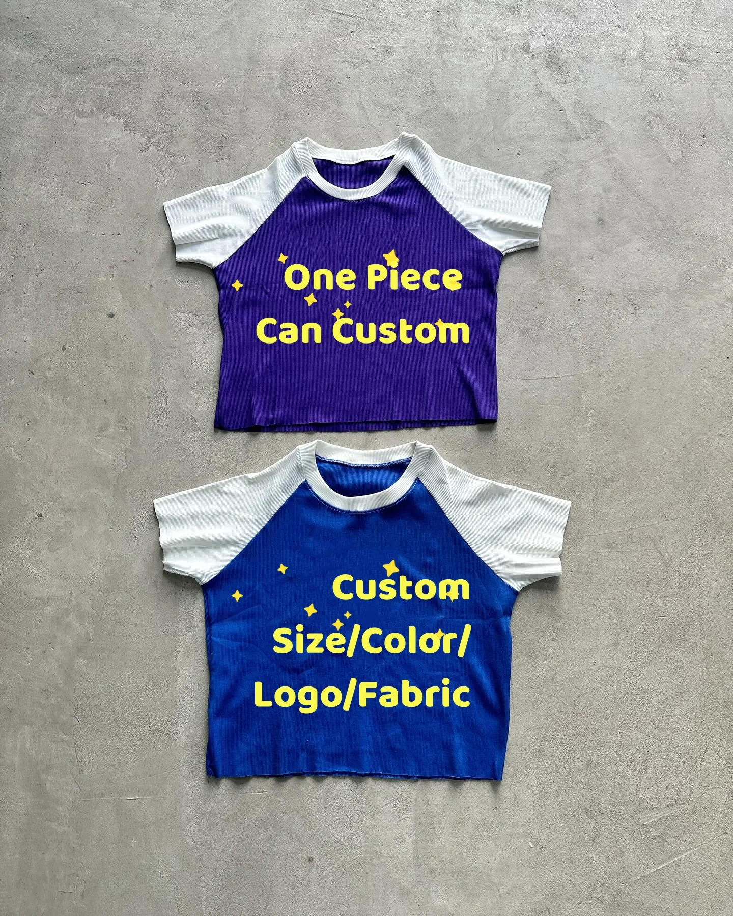 ODM&OEM Y2K Custom Multi Logo Cropped T Shirt for Women Cotton Ribbed Fit  Short Sleeve Baby Tee Women Clothing