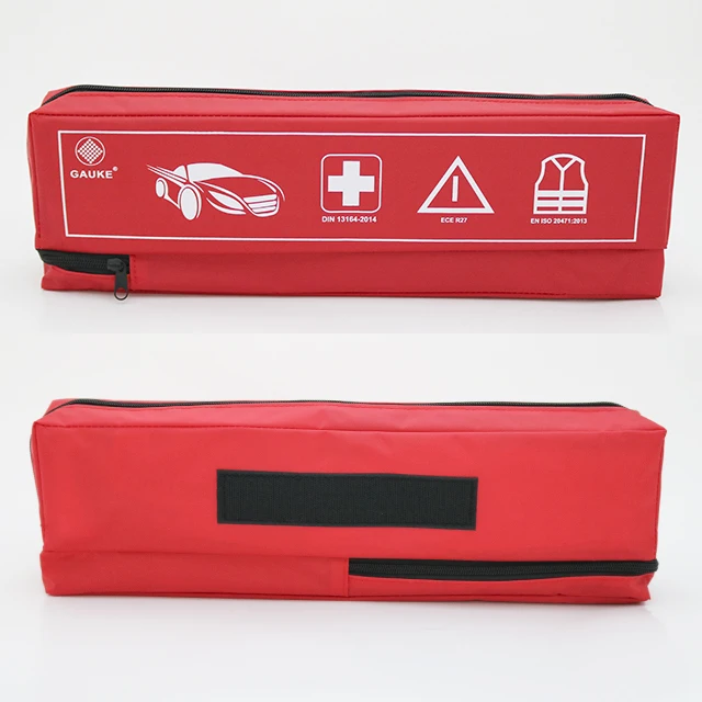 first aid kit meet DIN 13164 / verbandskasten 13164 BSCI audit auto first aid bag with triangle safety vest