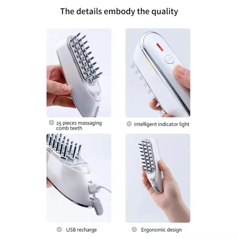 Multifunctional Hair Scalp Brush Massage RF Ems Photon Beauty Device Eco Friendly Hair Comb Brush