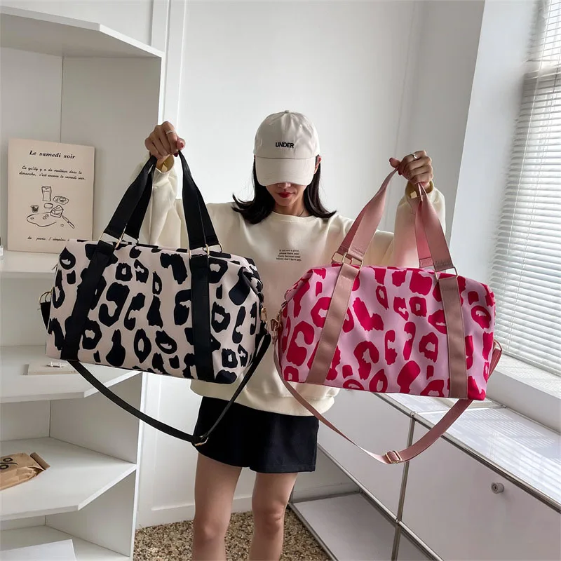 Best Seller Women Gym Duffle Tote Leopard Travel Bag Custom Waterproof Duffle Bags For Women