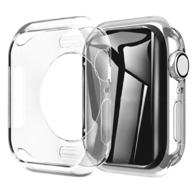 45mm 41mm Half-pack Protective Cover Transparent Clear TPU Watch Case For Apple iWatch Series 7 6 SE 5 4 3 2 1