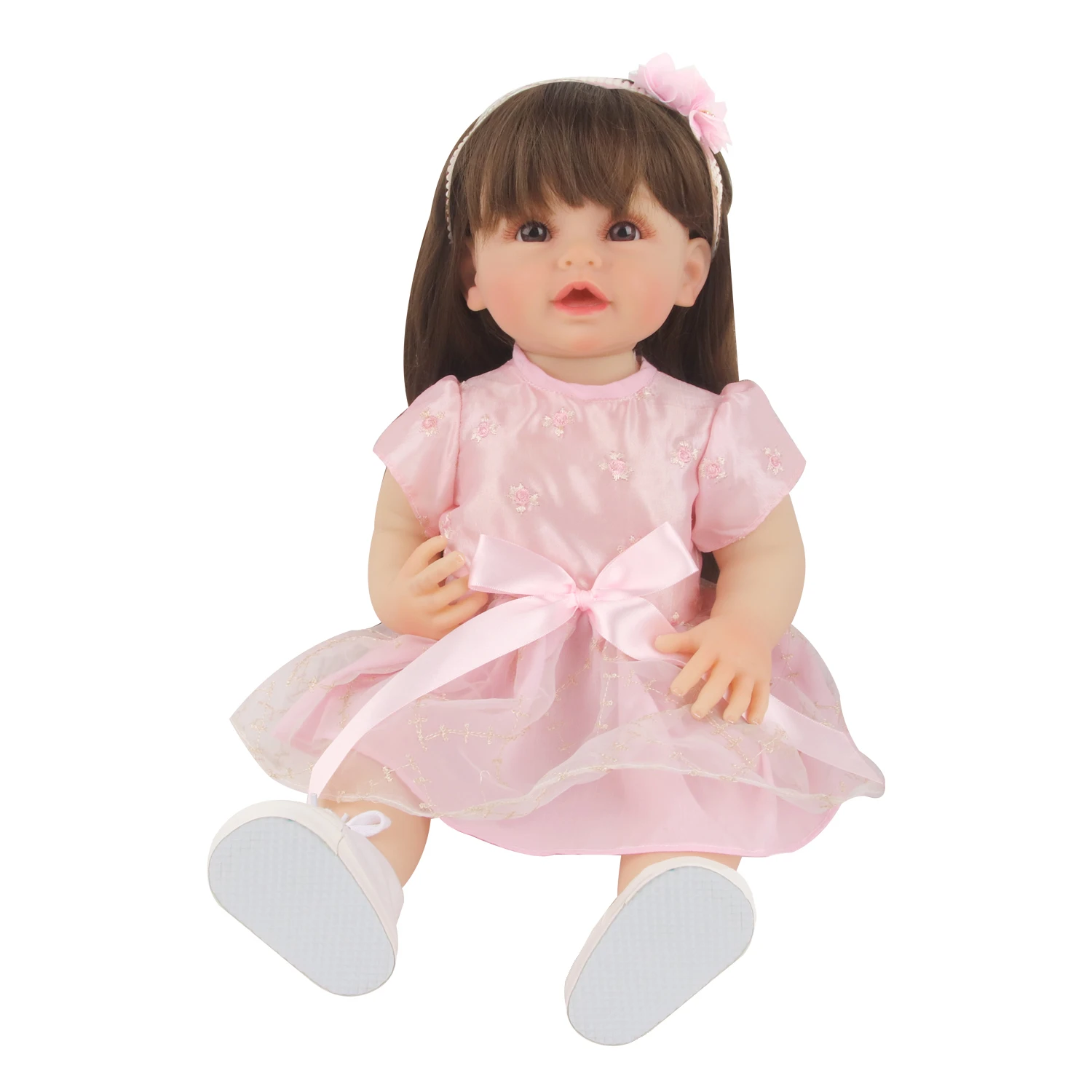 NPK Reborn Doll 55cm Cute Reborn Baby Doll clothes Bow skirt and headband