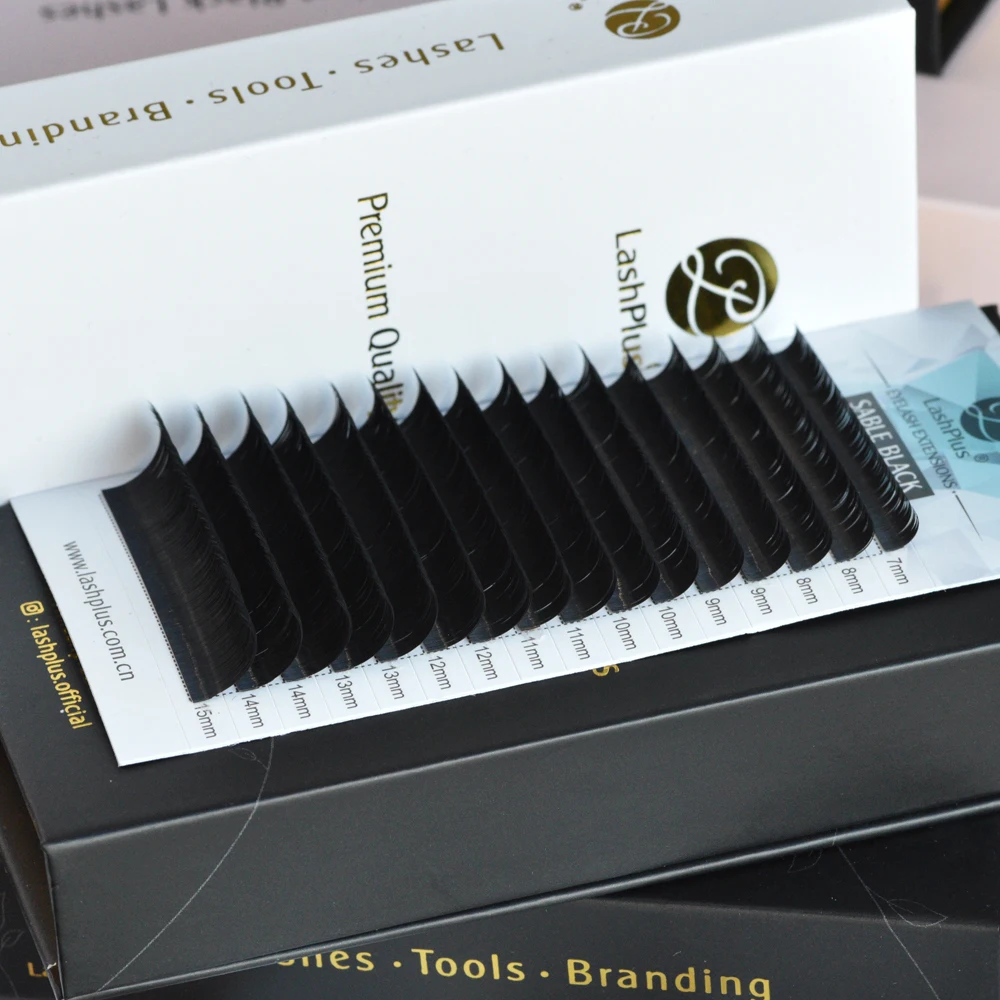 LashPlus cashmere 0.04 matte black cashmere korean pbt eyelash extension .02  lash extensions volume trays wholesale