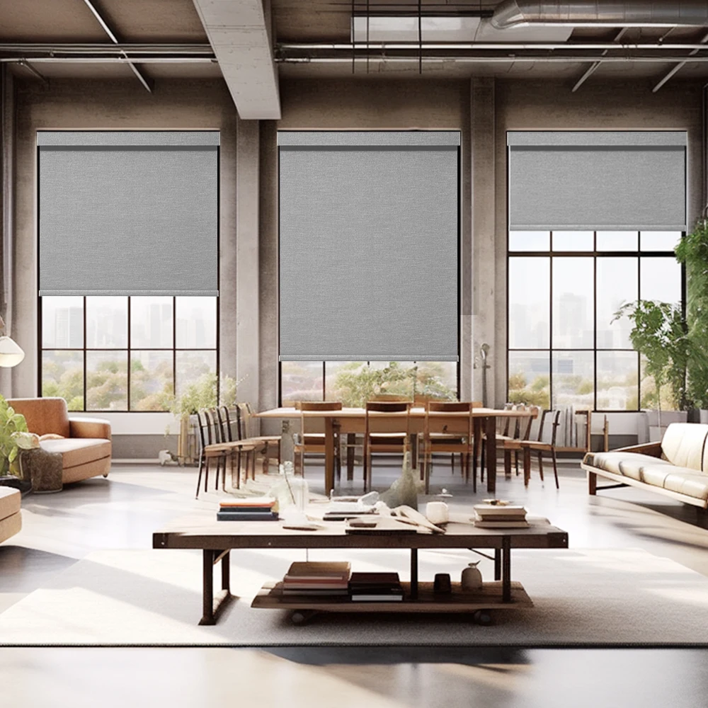 smart dual solar panel power system roller blind sunshine battery hotel motor blackout shutter electric roller blinds