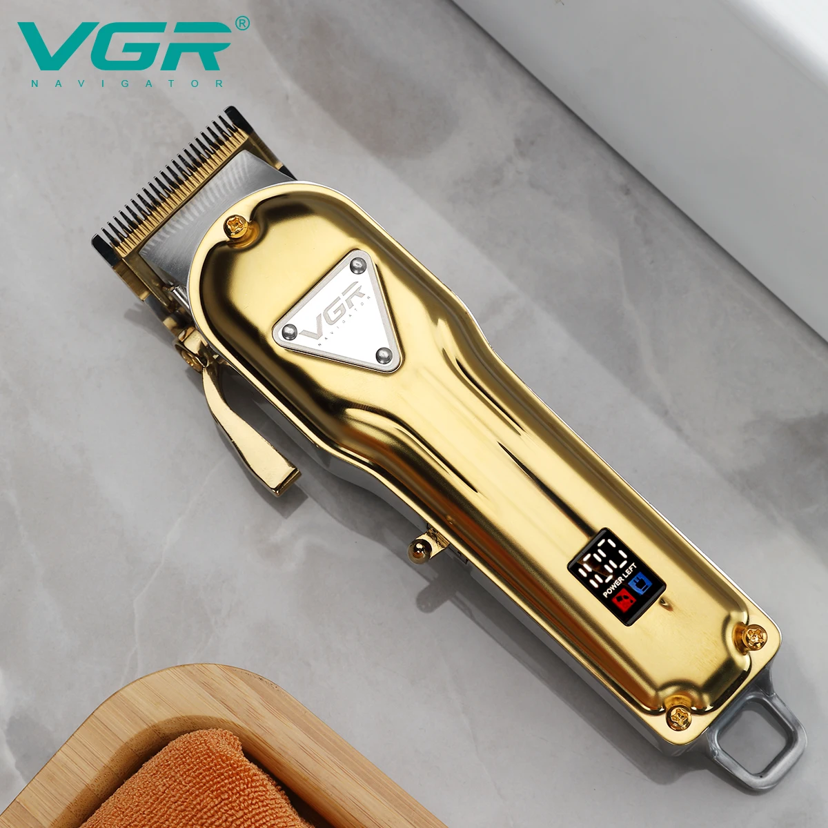 Профессиональный парикмахерский триммер VGR V140 полностью Металлическая машинка для стрижки волос электрические фитильные машинки с большим аккумулятором и светодиодным