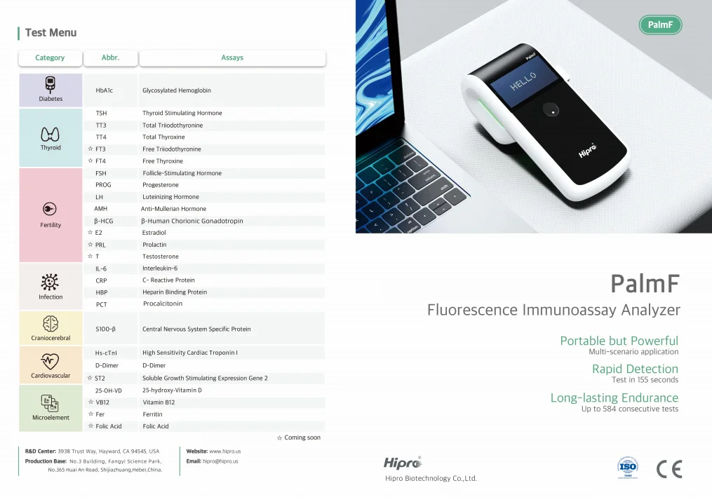 Popular sale in laboratory hospital Immunoflourescence assay FIA POCT Device for thyroid hormone and cancer diagnosis TSH T3